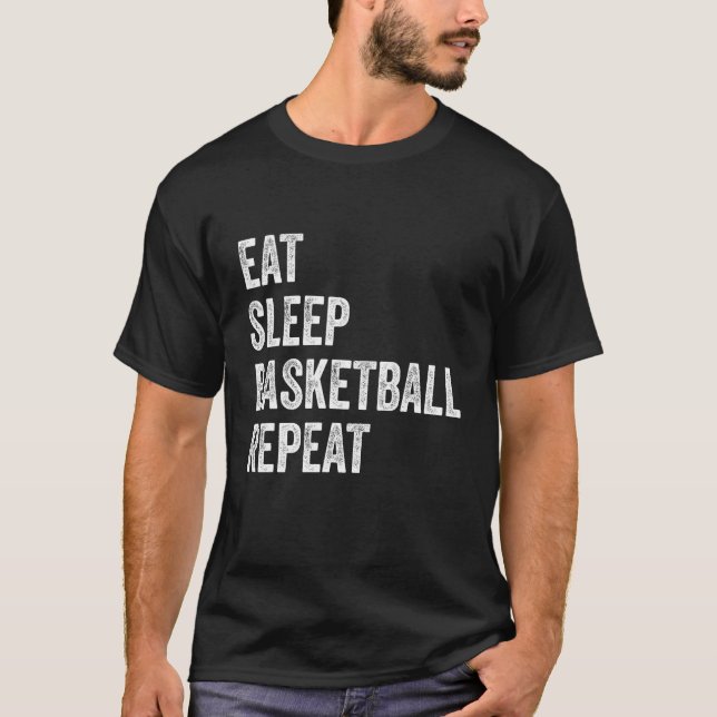 Camiseta Eat Sleep Basketball Repeat Basketball Player Funn (Frente)