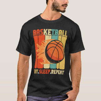 Camiseta Eat Sleep Basketball Repeat Basketball Sports Men 