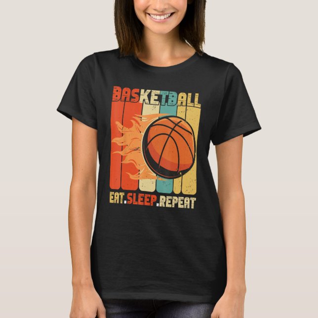 Camiseta Eat Sleep Basketball Repeat Basketball Sports Men  (Frente)