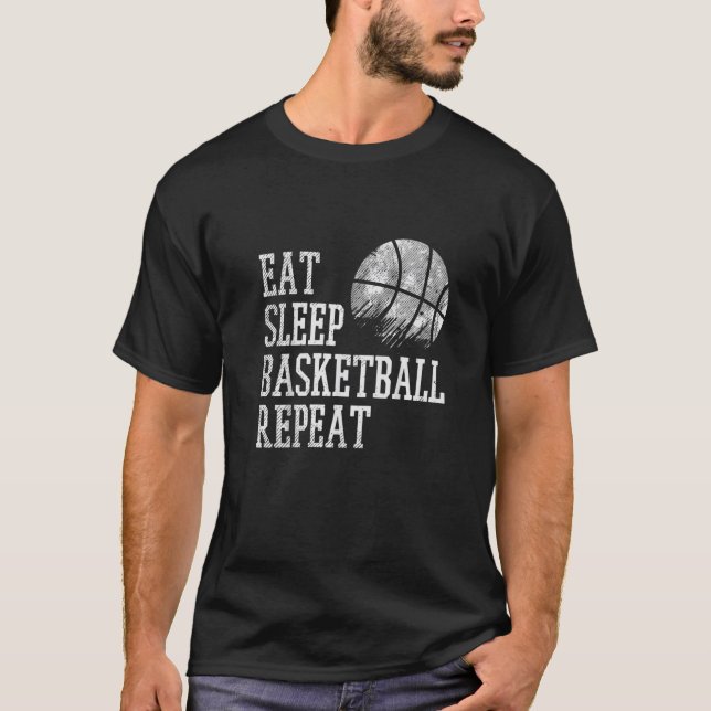 Camiseta Eat Sleep Basketball Repeat Coach Player Men Women (Frente)