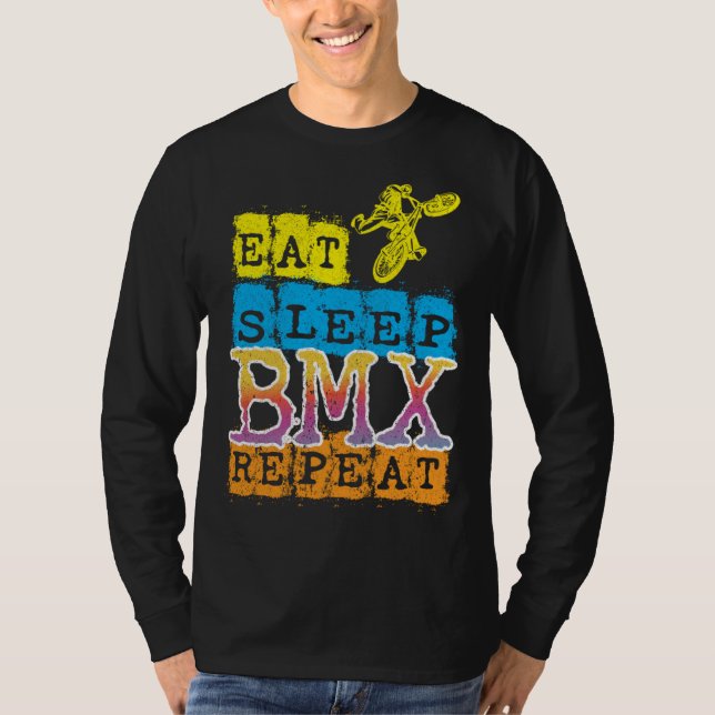 Camiseta Eat Sleep BMX Repeat I Downhill I Children s BMX (Frente)