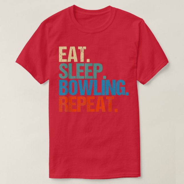 Camiseta Eat Sleep Boliche Repetir 13 (Frente do Design)