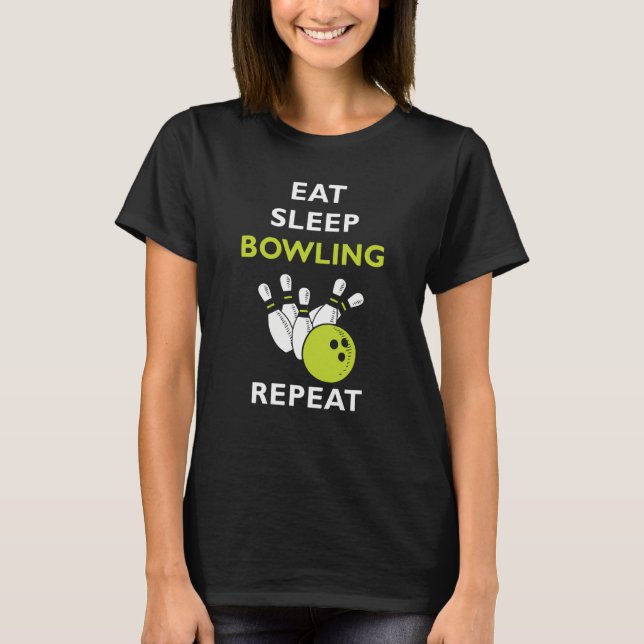 Camiseta Eat Sleep Bowling Bowling (Frente)