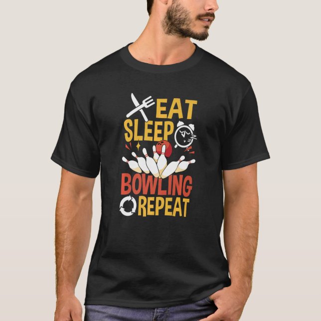 Camiseta Eat sleep Bowling Repeat Bowling (Frente)
