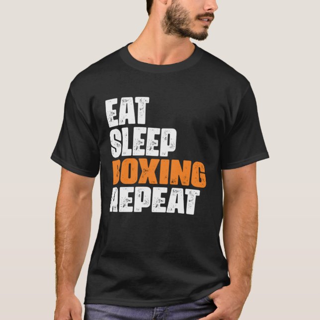 Camiseta Eat Sleep Boxing Repeat boxing enthusiast (Frente)