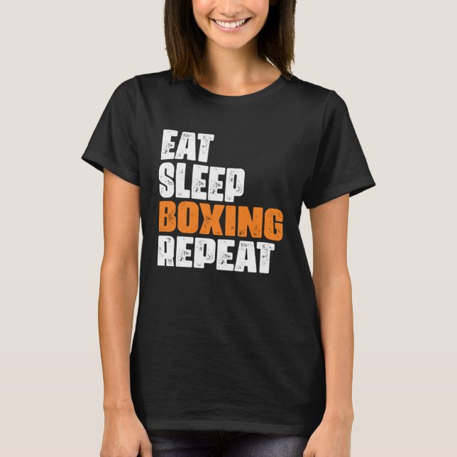 Camiseta Eat Sleep Boxing Repeat boxing enthusiast (Frente)
