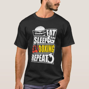 Camiseta Eat Sleep Boxing Repetir jogador ou treinador