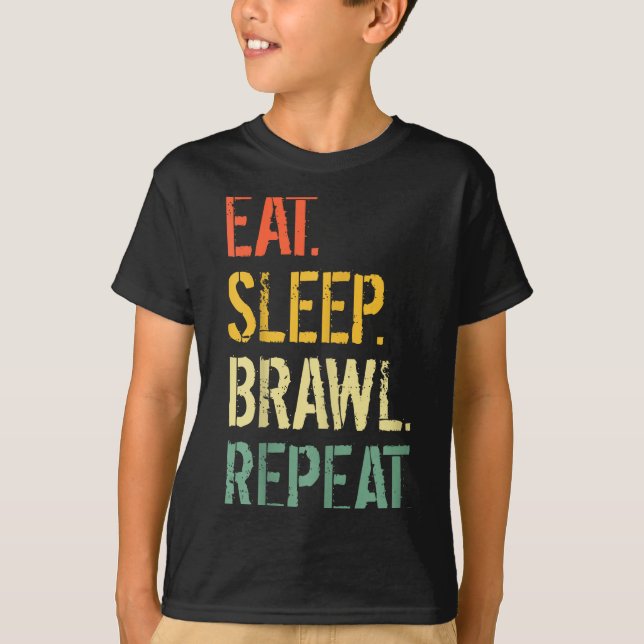 Camiseta Eat Sleep Brawl Repeat Stars Funny Video Gamer Gam (Frente)