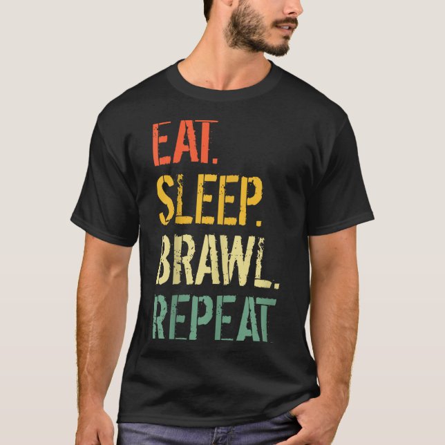 Camiseta Eat Sleep Brawl Repeat Stars Funny Video Gamer Gam (Frente)