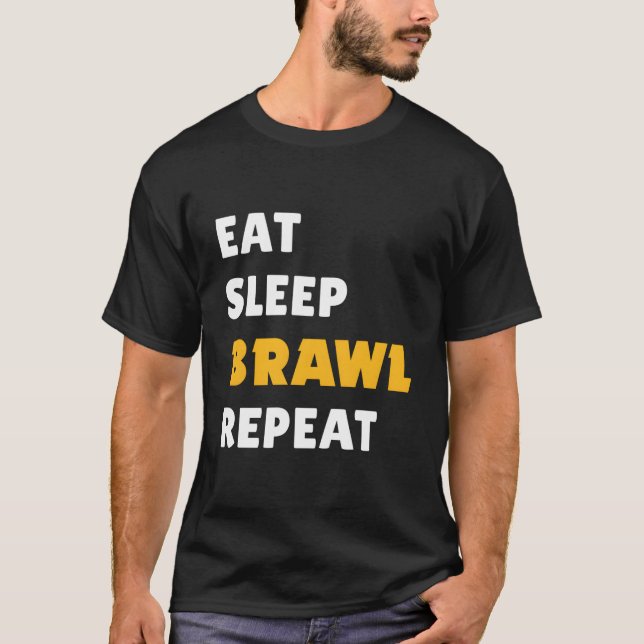 Camiseta Eat Sleep Brawl Repeat Ver 2 (Frente)