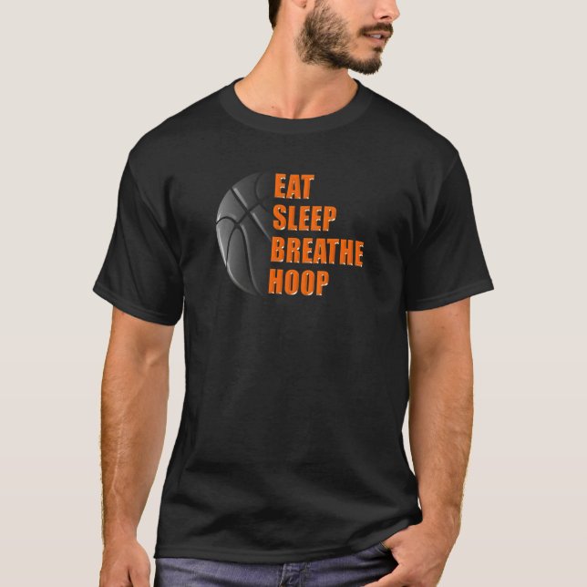Camiseta Eat Sleep Breathe Hoop - Basketball (Frente)