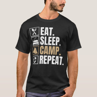 Camiseta eat sleep camp repeat girl