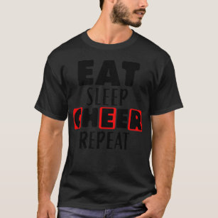 Camiseta Eat Sleep Cheer Repeat Funny Quotes