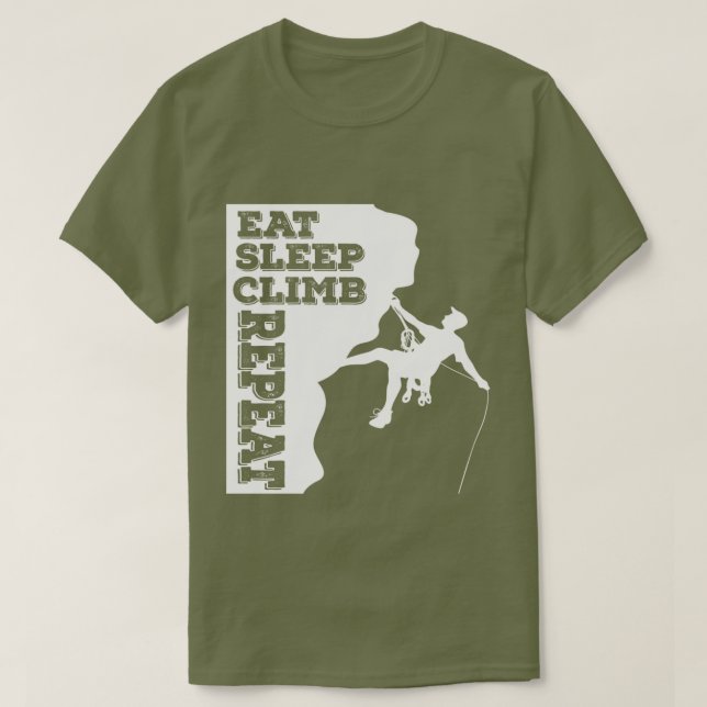 Camiseta Eat Sleep Climb Repeat (Frente do Design)
