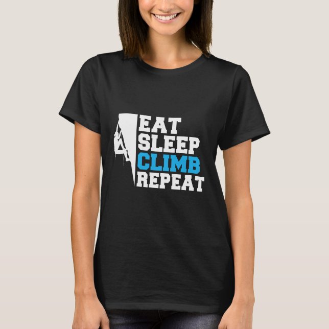 Camiseta Eat Sleep Climb Repeat Tree Rock Climber  (Frente)