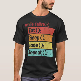Camiseta Eat Sleep Code Repeat Full Stack Coder Software De