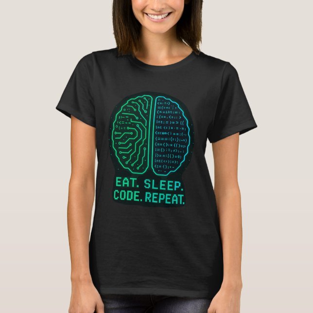 Camiseta Eat. Sleep. Code. Repeat. Programmer Life (Frente)