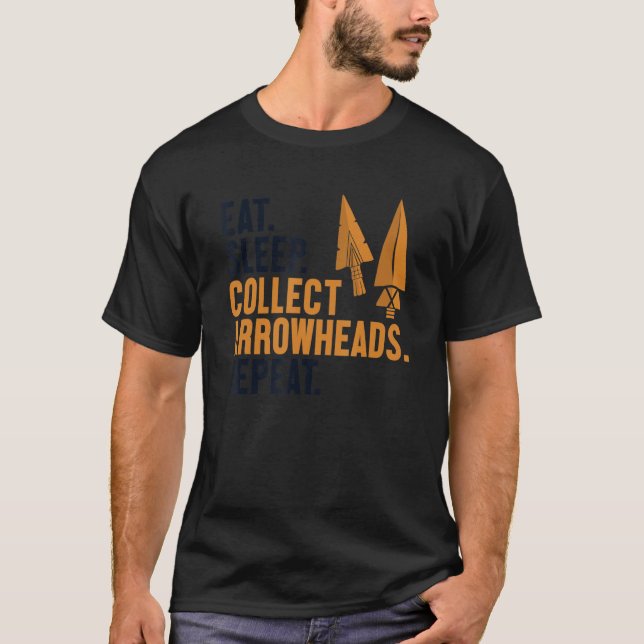 Camiseta Eat Sleep Collect Arrowheads Repeat Arrowhead Coll (Frente)