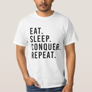 CAMISETA EAT. SLEEP. CONQUER. REPEAT.
