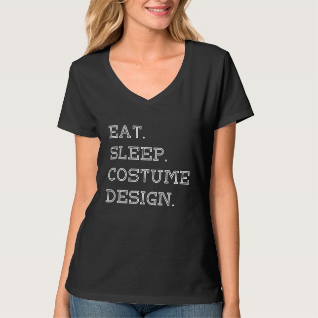 Camiseta Eat Sleep Costume Clothes Designer  Outfit (Frente)