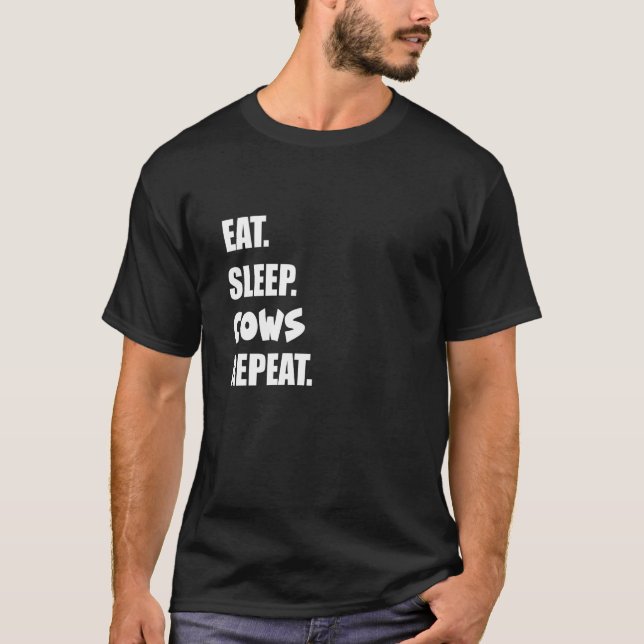 Camiseta Eat Sleep Cows Repeat  2 (Frente)