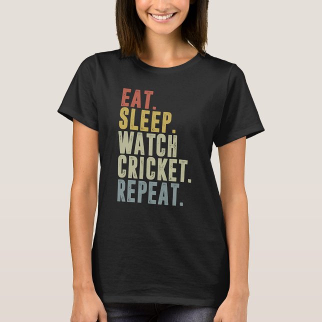 Camiseta Eat Sleep Cricket Repeat Cricketer (Frente)