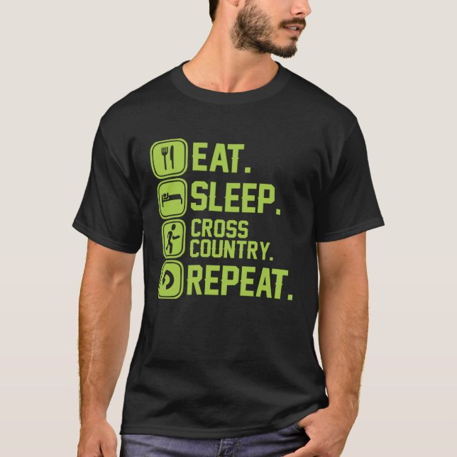 Camiseta Eat sleep cross country repeat runner jogger (Frente)