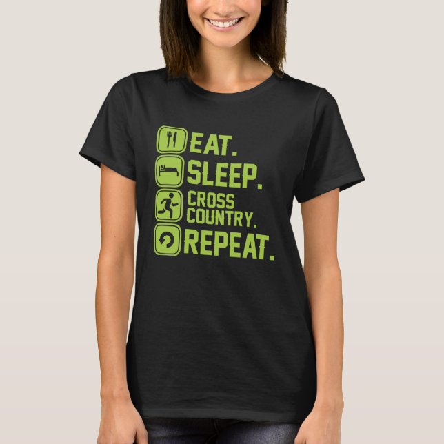 Camiseta Eat sleep cross country repeat runner jogger (Frente)