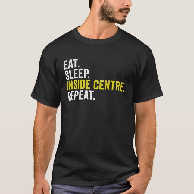 Camiseta Eat Sleep Dentro Center Repetir Rugby (Frente)