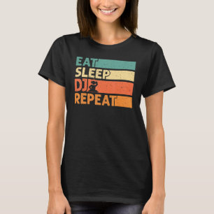Camiseta Eat Sleep Dj Repetir A Vintagem Retroativa Do Dj L