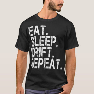 Camiseta Eat Sleep Drift Repete Corrida Clássica Euro JDM