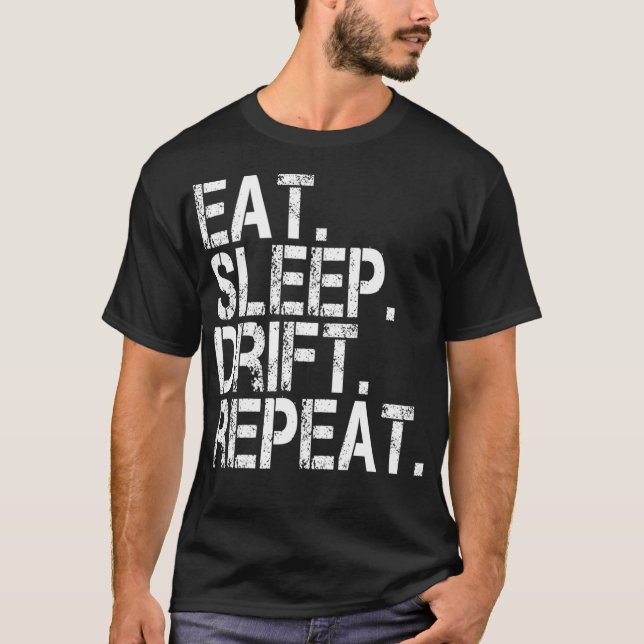 Camiseta Eat Sleep Drift Repete Corrida Clássica Euro JDM  (Frente)