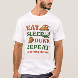 Camiseta Eat Sleep Dunk Repeat - Funny Basketball Xmas 