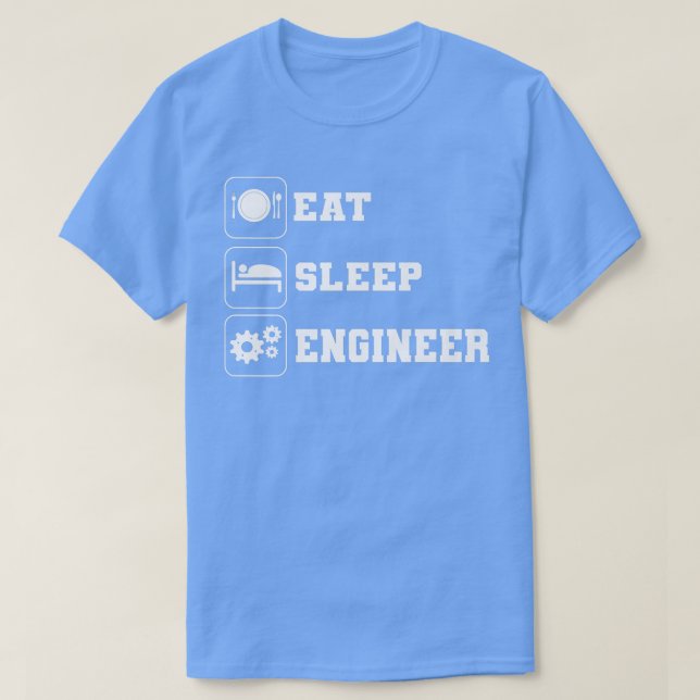 Camiseta Eat Sleep Engineer Rela Person  (Frente do Design)