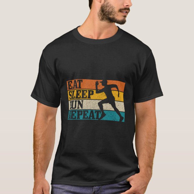 Camiseta Eat Sleep Executar Repetir A Maratona Executando S (Frente)