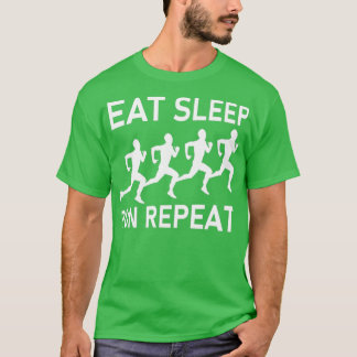 Camiseta Eat Sleep Executar Repetir Maratona de Presente do
