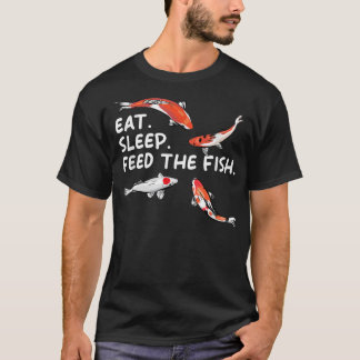Camiseta Eat Sleep Feeds The Fish Funny Koi Lover Koi Carp