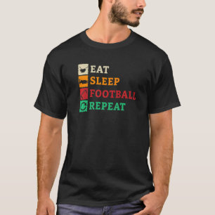 Camiseta Eat Sleep Futebol Repórter Lineman Tackle American