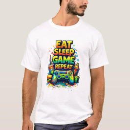 Camiseta Eat Sleep Game Repeat – Classic Gamer Lifestyle 