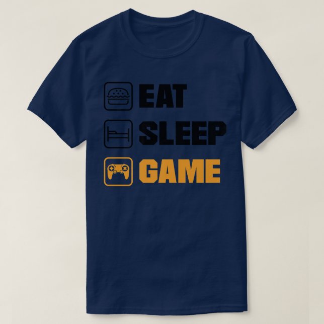 Camiseta Eat Sleep Game Video Game Player Gaming Console Pc (Frente do Design)