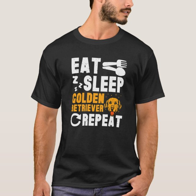 Camiseta Eat Sleep Golden Retriever (Frente)