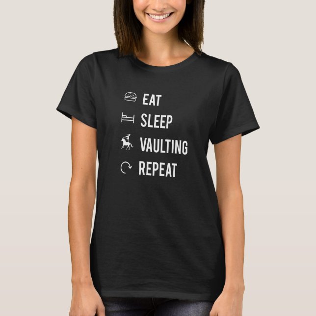 Camiseta Eat Sleep Horse Vulting Repete Equestrian Vaultin (Frente)