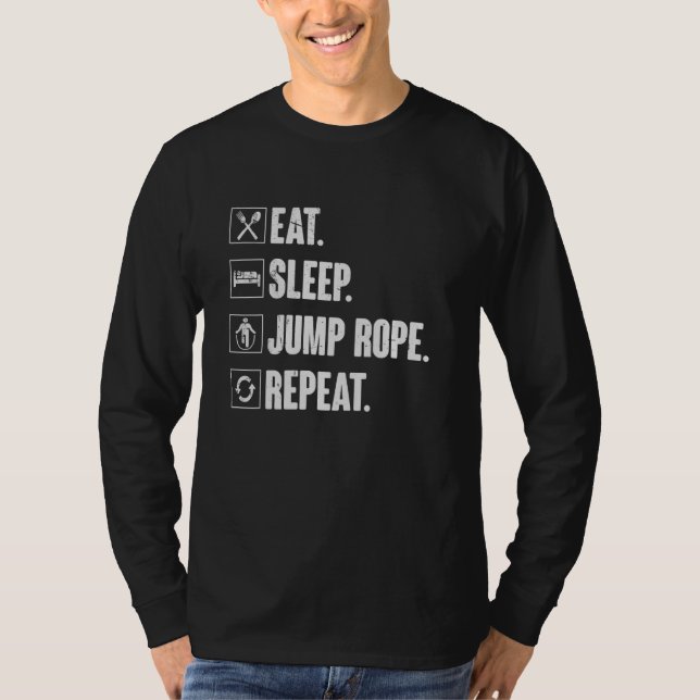 Camiseta Eat Sleep Jump Rope Repeat   Roping Jumping Skippi (Frente)