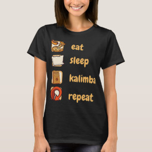 Camiseta Eat Sleep Kalimba Repetir Instrumento Sonoro Kalim