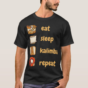 Camiseta Eat Sleep Kalimba Repetir Instrumento Sonoro Kalim