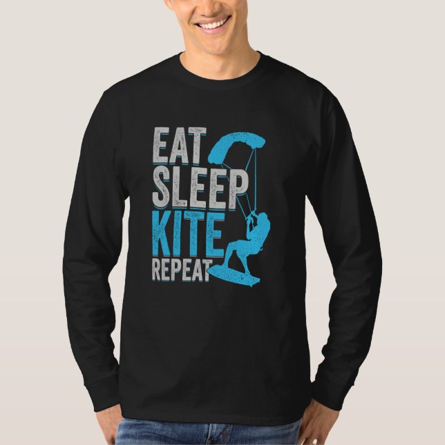 Camiseta Eat Sleep Kite Repeat for a Kitesurfer (Frente)