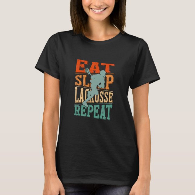Camiseta Eat Sleep Lacrosse Repeat (Frente)