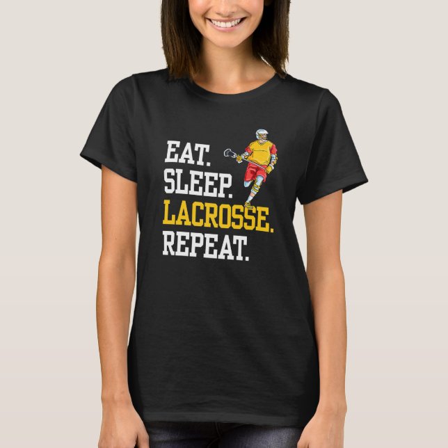 Camiseta Eat Sleep Lacrosse Repeat Sports Team (Frente)