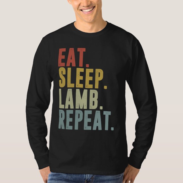 Camiseta Eat Sleep Lamb Repeat  Lambing (Frente)