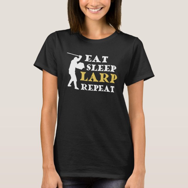 Camiseta Eat Sleep LARP Repeat (Frente)